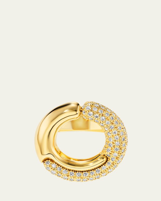 18K Yellow Gold Holos Cocktail Ring with Diamonds